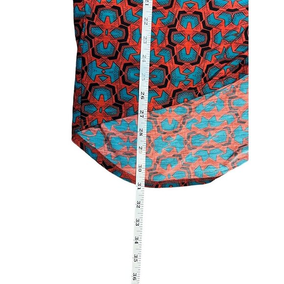 LuLaRoe Irma Women's Burgundy & Blue Long Top - Picture 7 of 7